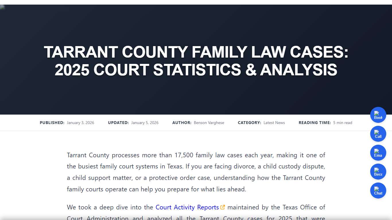 Tarrant County Family Law Cases Examined (Jan - Dec 2025)